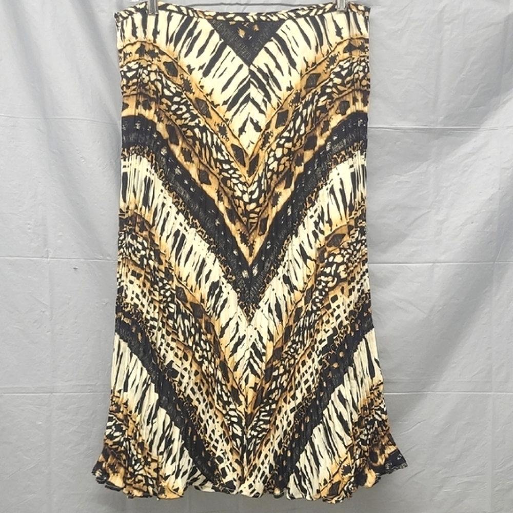 Animal Print Women's Skirt Tribal Broomstick Maxu Skirt Yellow Cream Black Brown